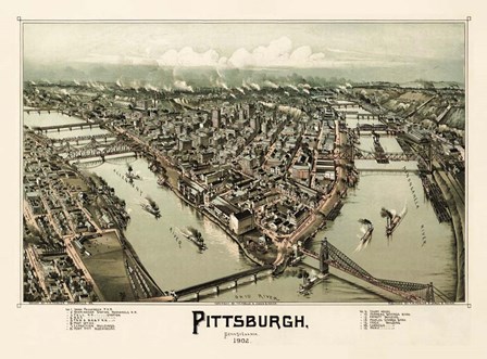 Pittsburgh Pennsylvania 1902 by Vintage Lavoie art print
