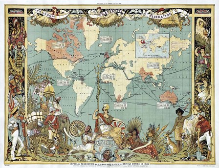 British Empire In 1886 by Vintage Lavoie art print