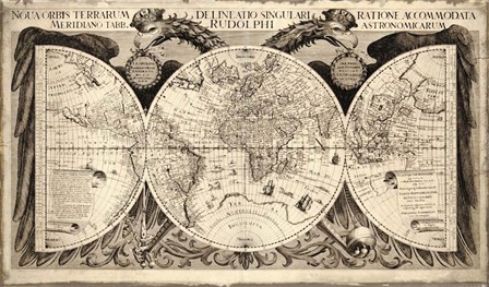 Noua Orbis Terrarum 1630 by Vintage Lavoie art print