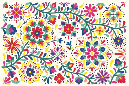 Floral Fiesta White I by Laura Marshall art print