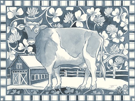 Farm Life II Stripe Border by Miranda Thomas art print