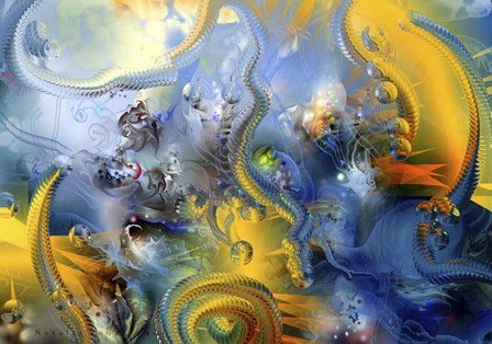 Abstract Yellow by RUNA art print