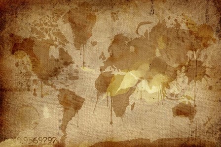 Vintage World Map by ALI Chris art print