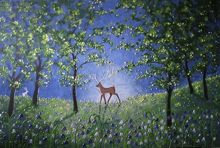 Evening In The Bluebell Wood by Angie Livingstone art print