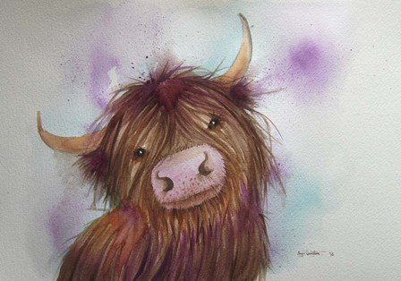 Heeland Coo by Angie Livingstone art print