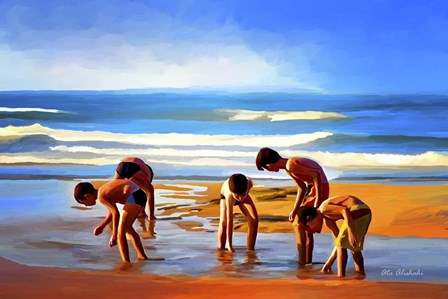 Kids At The Beach? by Ata Alishahi art print