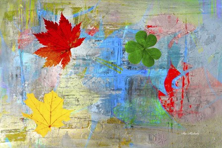Leaves and colors by Ata Alishahi art print