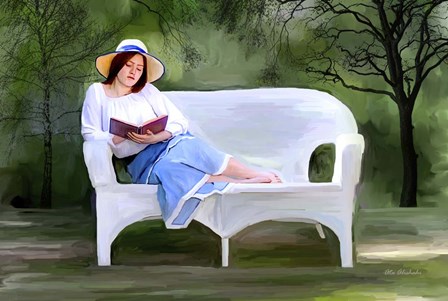 Lady Reading 2 by Ata Alishahi art print