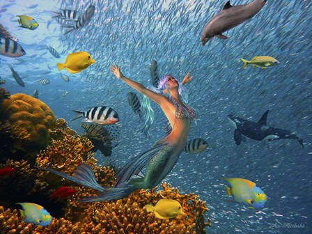 Mermaid Time by Ata Alishahi art print