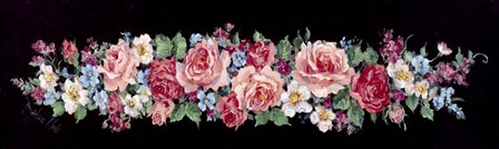 Roses on Black Panel by Barbara Mock art print