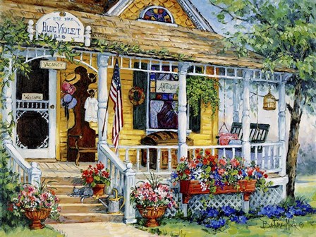 Blue Violet Bed and Breakfast by Barbara Mock art print