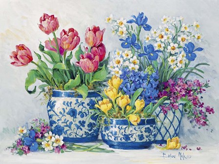 Spring Garden in Blue I by Barbara Mock art print