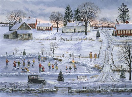 The Grange Skating Party by Bob Fair art print