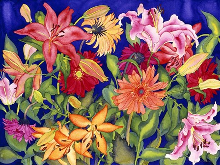 Lilies and Gerbers by Carissa Luminess art print
