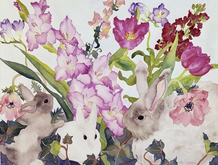 Three Bunnies by Carissa Luminess art print