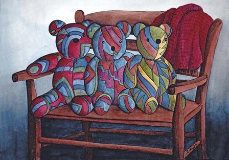 Calico Bears by Carol J Rupp art print