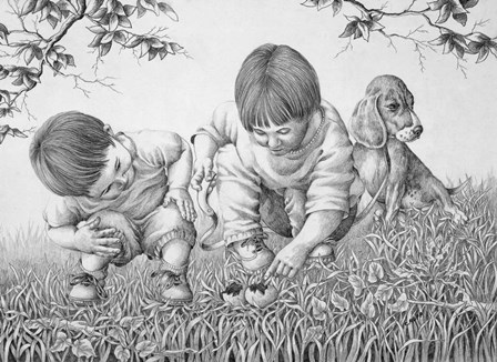 Walking the Dog by Carol J Rupp art print