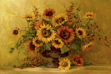Sunflower Sunset by Barbara Mock art print
