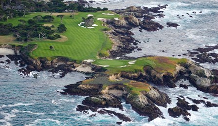 Golf Course on an Island, Pebble Beach Golf Links, California by Panoramic Images art print