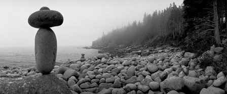 Cairn on a Rocky Beach, Maine by Panoramic Images art print