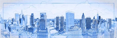 Chicago Buildings in Blue by Panoramic Images art print