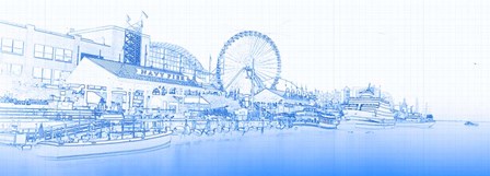 Navy Pier and Skyline at the Waterfront, Chicago by Panoramic Images art print