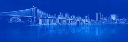 Brooklyn Bridge in Blue by Panoramic Images art print