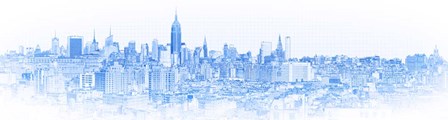 Blue Skylines in a City, Manhattan by Panoramic Images art print