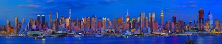 Panoramic View of Manhattan Skyline at Dusk by Panoramic Images art print