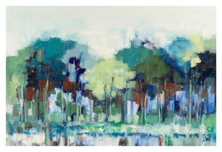 Blue Green Tree Reflections by Libby Smart art print