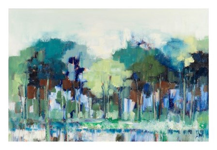 Blue Green Tree Reflections by Libby Smart art print