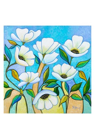 White Poppies by Peggy Davis art print
