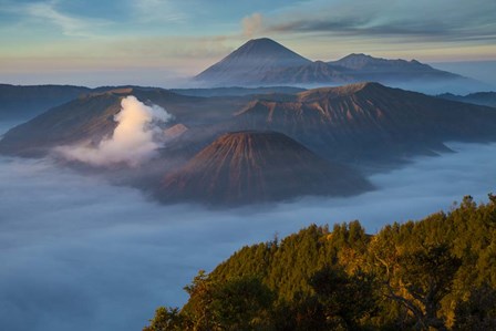 Mt Bromo and Mt Merapi, East Java, Indonesia by Jaynes Gallery / Danita Delimont art print