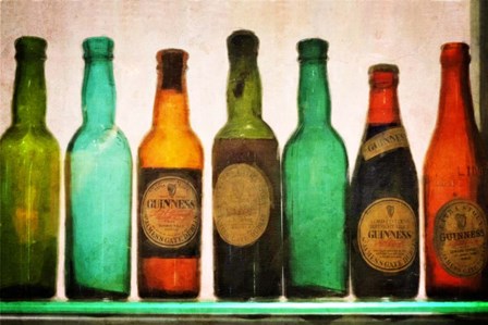 Vintage Guiness Bottles by Graffitee Studios art print
