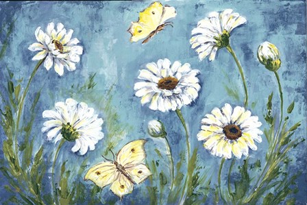 Daisies and Butterfly Meadow by Tre Sorelle Studios art print