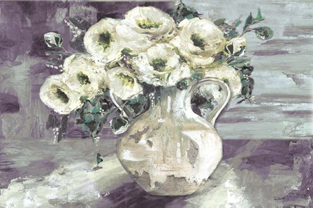 White Flowers in Pottery Pitcher by Tre Sorelle Studios art print