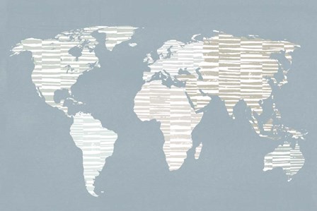 Calm World Map by Moira Hershey art print