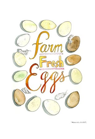 Farm Fresh Eggs by Marcella Kriebel art print