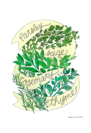 Parsley Sage Rosemary Thyme by Marcella Kriebel art print