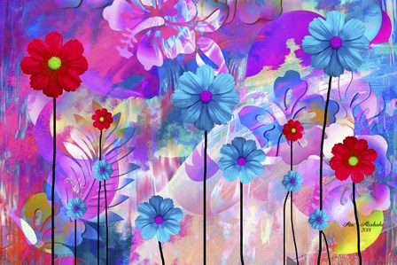 Rainbow Flowers by Ata Alishahi art print