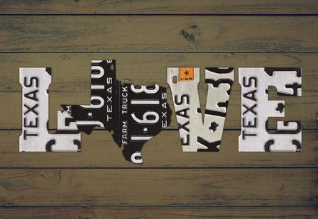 TX State Love by Design Turnpike art print
