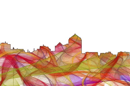 Albuquerque New Mexico Skyline - Summer Swirl by Marlene Watson art print
