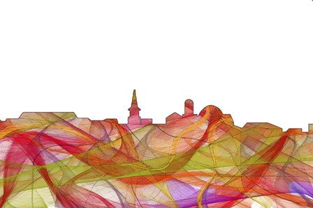 Alexandria Virginia Skyline - Summer Swirl by Marlene Watson art print