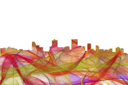 Anchorage Alaska Skyline - Summer Swirl by Marlene Watson art print