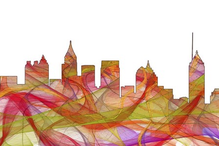 Atlanta Georgia Skyline - Summer Swirl by Marlene Watson art print