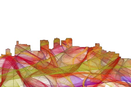 Birmingham Alabama Skyline - Summer Swirl by Marlene Watson art print