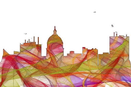 Boise Idaho Skyline- Summer Swirl by Marlene Watson art print