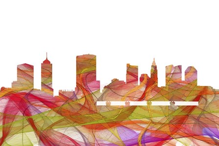 Columbus Ohio Skyline-Summer Swirl by Marlene Watson art print