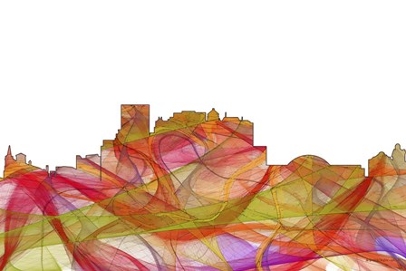 El Paso Texas Skyline. - Summer Swirljpg by Marlene Watson art print