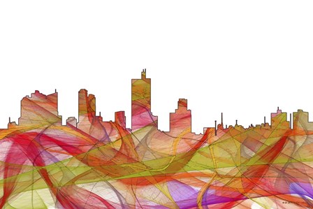 Fort Worth Texas  Skyline - Summer Swirl by Marlene Watson art print